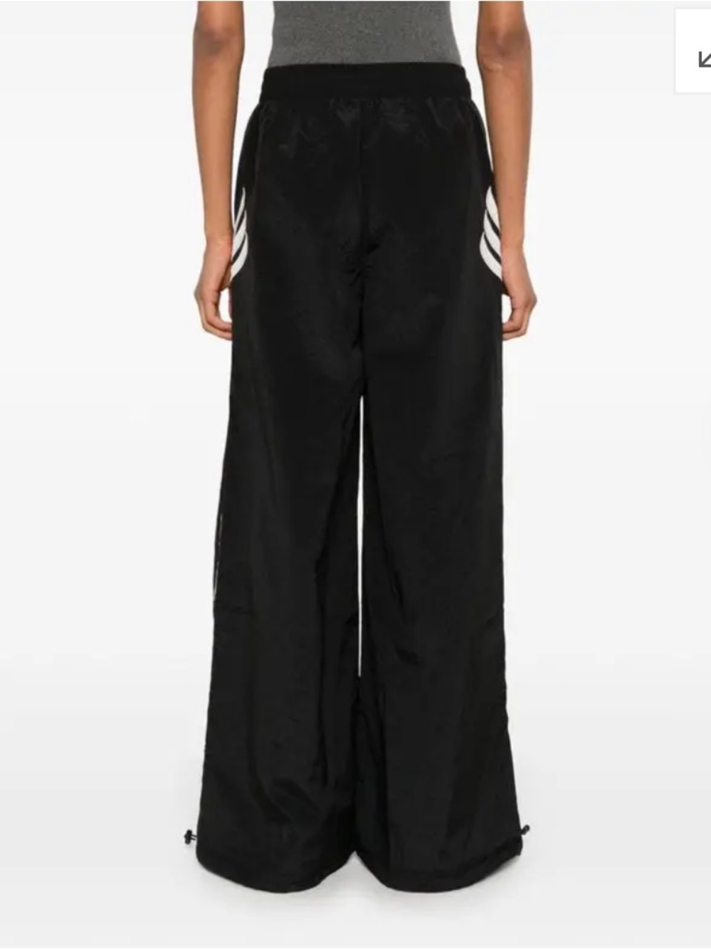 adidas Wide-Leg Atlanta Cut Line Track Pants in Black - Picture 3 of 13